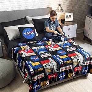 NASA Blanket Light Throw Boy Black Teens Size Throw 43" x 67" Blanket Super Soft